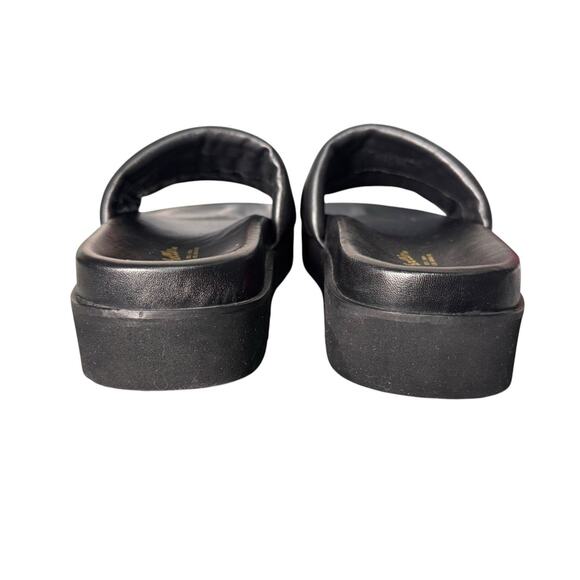 Seychelles Womens Sz 10 Vibe Check Leather Slip On Black Platform Puffer Sandals - Picture 6 of 10